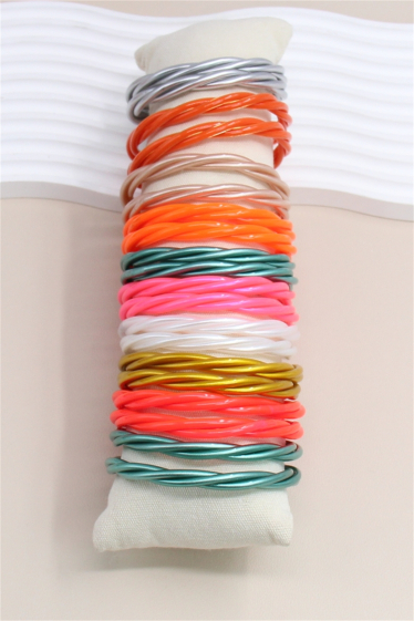 Wholesaler Bellissima - Lot of 20 Buddhist bracelets braided sequined soft assorted colors