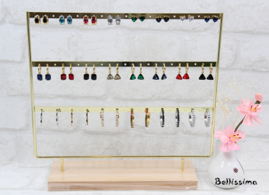 Wholesaler Bellissima - Set of stainless steel earrings with display