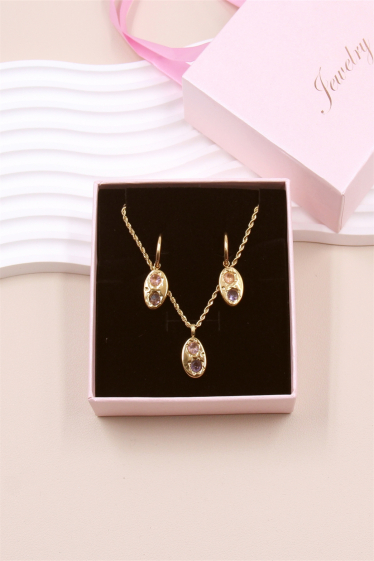 Wholesaler Bellissima - Bi-color crystal set in stainless steel with jewelry box included