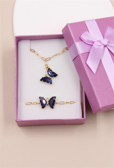 Wholesaler Bellissima - Stainless steel butterfly set with jewelry box