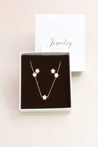 Wholesaler Bellissima - Pearly clover set in stainless steel with jewelry box