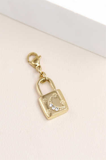 Wholesaler Bellissima - Charm's padlock pendant in stainless steel