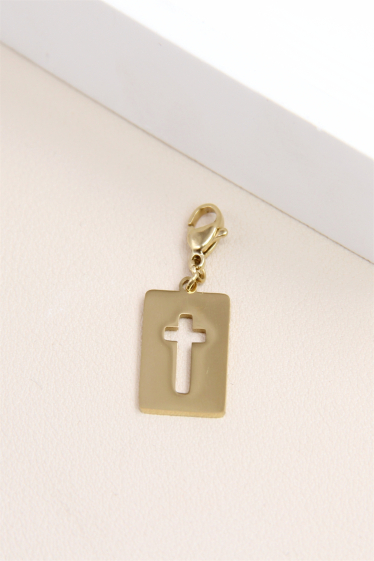 Wholesaler Bellissima - Charm's cross pendant in stainless steel