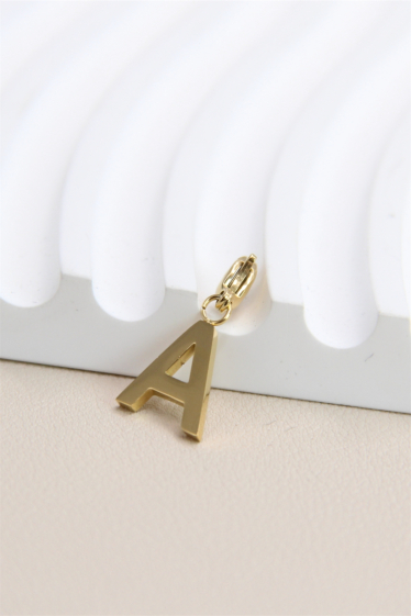 Wholesaler Bellissima - Charm's letter "A" pendant  in stainless steel