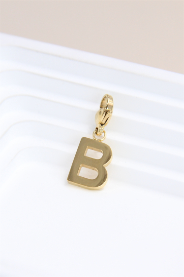Wholesaler Bellissima - Charm's letter "B" pendant  in stainless steel