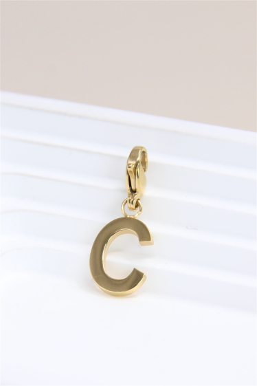 Wholesaler Bellissima - Charm's letter "C" pendant  in stainless steel