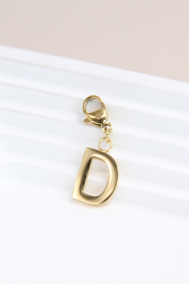 Wholesaler Bellissima - Charm's letter "D" pendant  in stainless steel