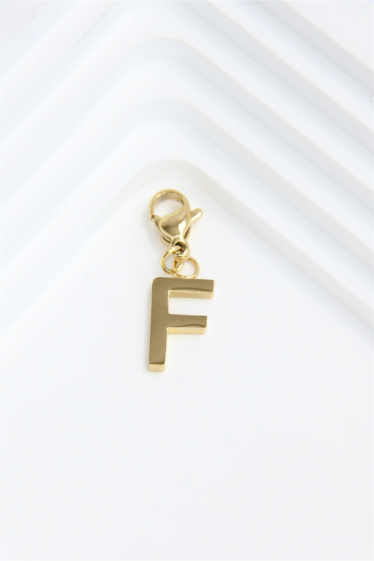Wholesaler Bellissima - Charm's letter "F" pendant  in stainless steel
