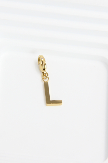 Wholesaler Bellissima - Charm's letter "L" pendant  in stainless steel