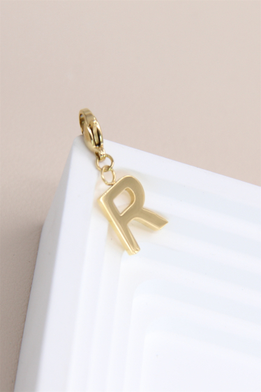 Wholesaler Bellissima - Charm's letter "R" pendant in stainless steel