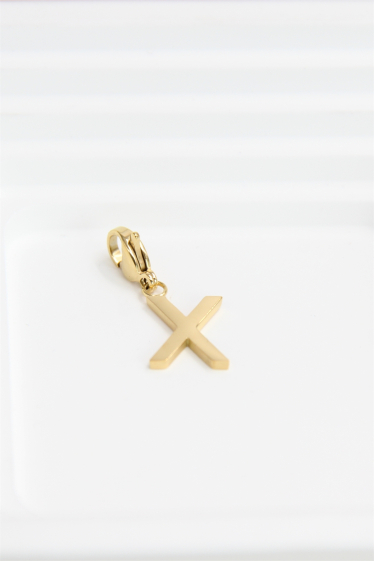 Wholesaler Bellissima - Charm's letter "X" pendant  in stainless steel