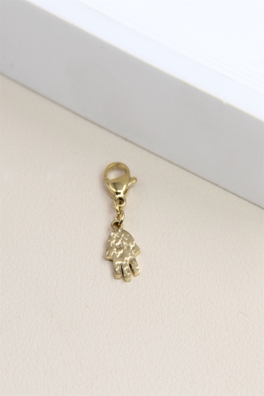 Wholesaler Bellissima - Charm's hand of Fatma pendant in stainless steel