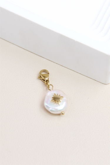Wholesaler Bellissima - Charm's pearl pendant in stainless steel