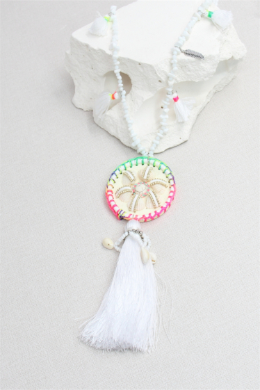 Wholesaler Bellissima - Pom-pom necklace in stone bead