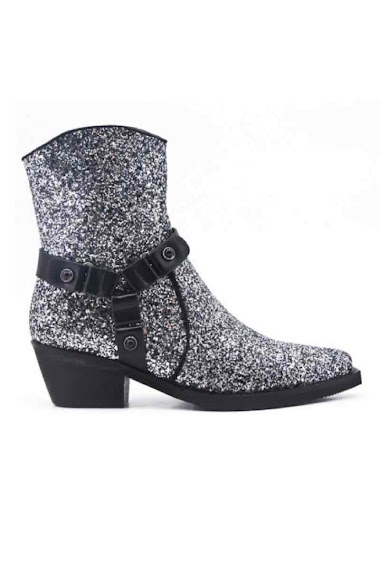 Wholesaler Bello Star - Black glitter ankle boot