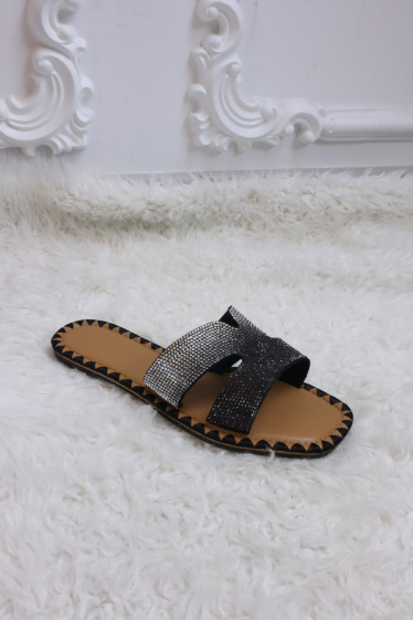 Rhinestone Decor Single Band Slide Sandals