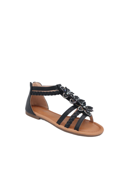 Wholesaler Bello Star - flower sandal with rhinestones and zipper behind