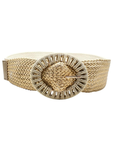 Wholesaler Best Angel-Fashion Kingdom - Shiny wide braided belt with oval buckle