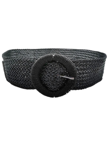 Wholesaler Best Angel-Fashion Kingdom - Shiny wide braided belt with round buckle