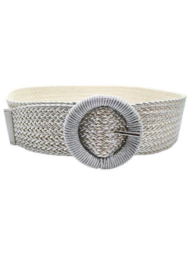 Wholesaler Best Angel-Fashion Kingdom - Shiny wide braided belt with round buckle
