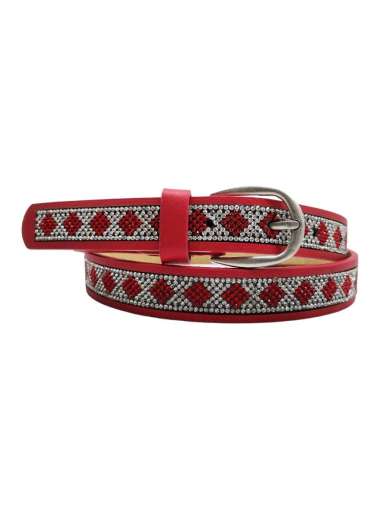 Wholesaler Best Angel-Fashion Kingdom - Thin belt with diamond pattern rhinestones