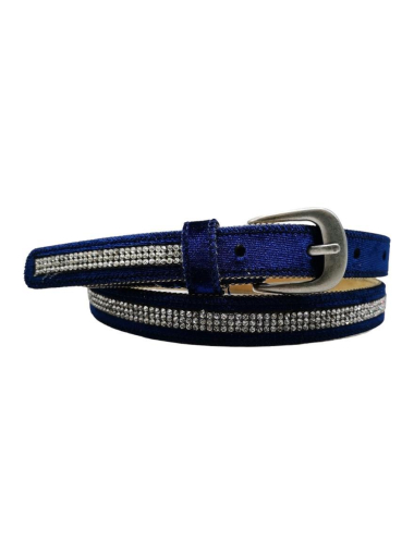 Wholesaler Best Angel-Fashion Kingdom - Thin velvet effect belt with rhinestones