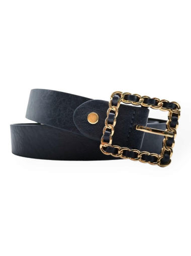 Wholesaler Best Angel-Fashion Kingdom - Single-color belt with square bi-material buckle