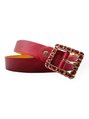 Wholesaler Best Angel-Fashion Kingdom - Single-color belt with square bi-material buckle