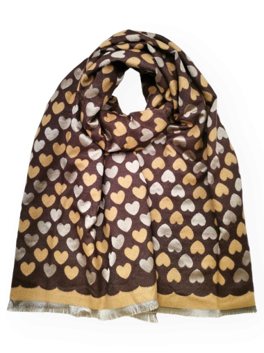 Wholesaler Best Angel-Fashion Kingdom - Double-sided heart pattern scarf
