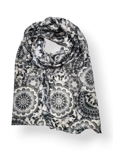 Großhändler Best Angel-Fashion Kingdom - Langer Schal mit Vergoldung und Mandala-Musterdruck