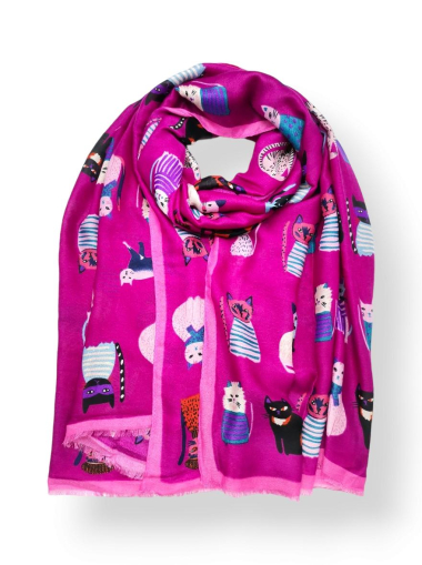 Großhändler Best Angel-Fashion Kingdom - Langer Schal mit Katzenprint