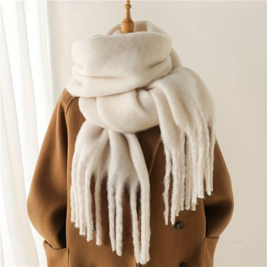 Wholesaler Best Angel-Fashion Kingdom - Women's Long Plain Scarf with Fringes