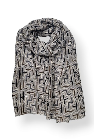 Wholesaler Best Angel-Fashion Kingdom - Women's scarf with geometric pattern print and gilding