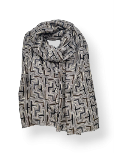 Wholesaler Best Angel-Fashion Kingdom - Women's scarf with geometric pattern print and gilding