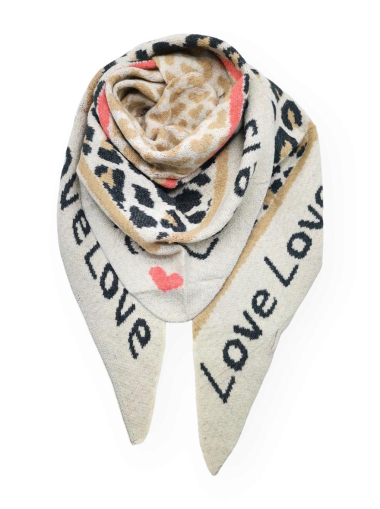 Mayorista Best Angel-Fashion Kingdom - Fular triangular con estampado de leopardo “Love is love”