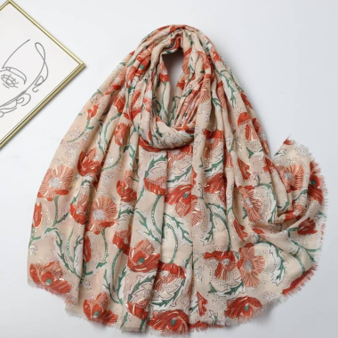 Großhändler Best Angel-Fashion Kingdom - Schal mit Blumendruck und Gold