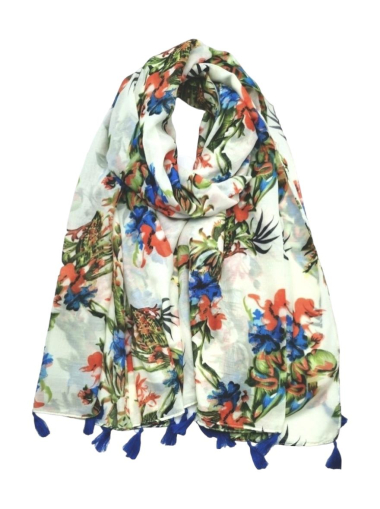 Großhändler Best Angel-Fashion Kingdom - Schal mit Pompon und Blumendruck