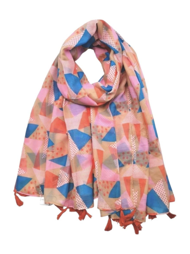 Wholesaler Best Angel-Fashion Kingdom - Scarf with pompom and colorful triangle print