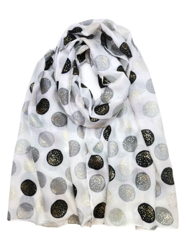 Wholesaler Best Angel-Fashion Kingdom - Polka Dot Printed Scarf with Gold Accents