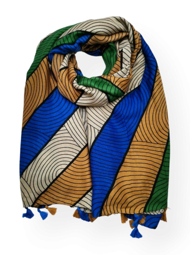 Großhändler Best Angel-Fashion Kingdom - Bedruckter Schal mit Pompons für Damen