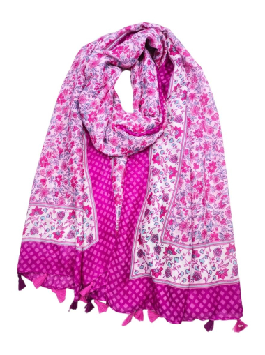 Großhändler Best Angel-Fashion Kingdom - Schal mit Blumenmuster und Pompons