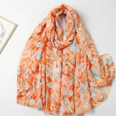 Wholesaler Best Angel-Fashion Kingdom - Swirl print scarf with gilding
