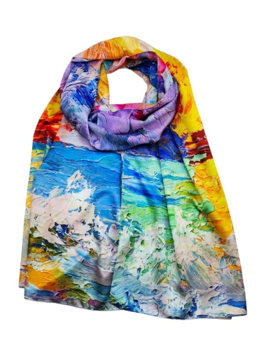 Wholesaler Best Angel-Fashion Kingdom - Long double-sided scarf, silk touch in pastel colors