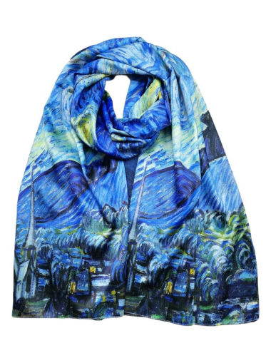 Wholesaler Best Angel-Fashion Kingdom - Long double-sided scarf, silk touch – Van Gogh