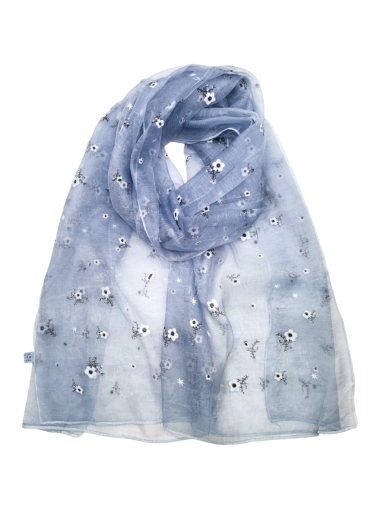 Wholesaler Best Angel-Fashion Kingdom - Transparent scarf with flower embroidery