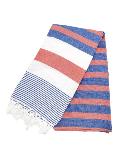 Wholesaler Best Angel-Fashion Kingdom - Flat-weave beach fouta with gradient two-tone stripes