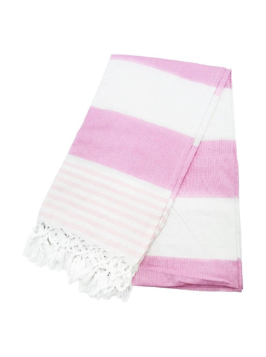 Wholesaler Best Angel-Fashion Kingdom - Flat-weave beach fouta decorated with two-tone stripes