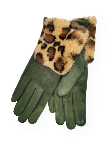 Großhändler Best Angel-Fashion Kingdom - Einfarbiger Handschuh mit Ärmel im Leopardenmuster