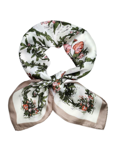 Wholesaler Best Angel-Fashion Kingdom - Small square floral scarf with a silk feel