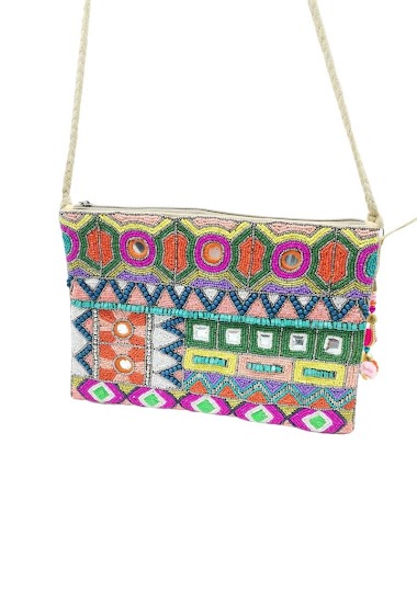 Wholesaler Best Angel-Fashion Kingdom - Rectangular pouch with handmade bead and sequin embroidery